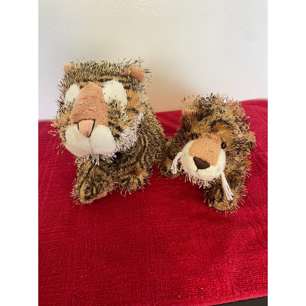 Ganz Plush Tiger HM032 9" & Lil Kinz Lion HS006 5" No Codes Retired Toy Webkinz